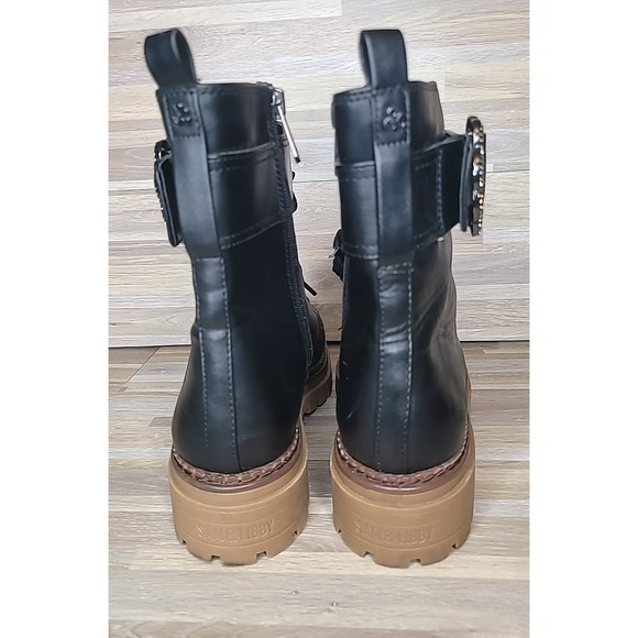 Sam & Libby Samantha Embellished Combat Boots Chunky Goth Y2K Women's Size 11 - Picture 8 of 14